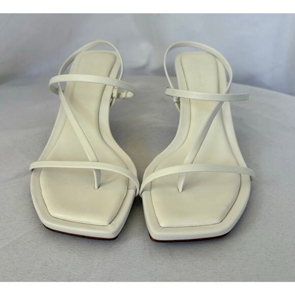 Steve Madden Women's Locke Strappy Mid-Heel Dress Sandals White Size 8 NWT/ Box - Picture 1 of 6